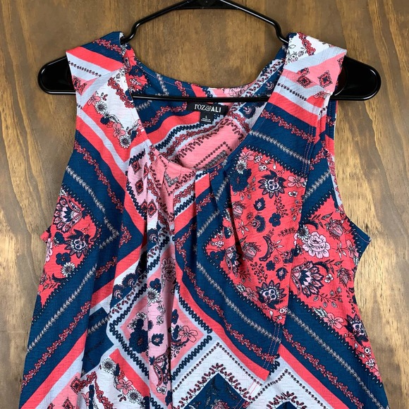 Roz & Ali Womens Blouse Floral Geometric Momcore Classiccore Stretch Large - Picture 2 of 9